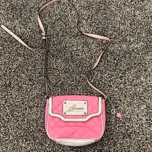 Guess Pink and Cream Crossbody Bag